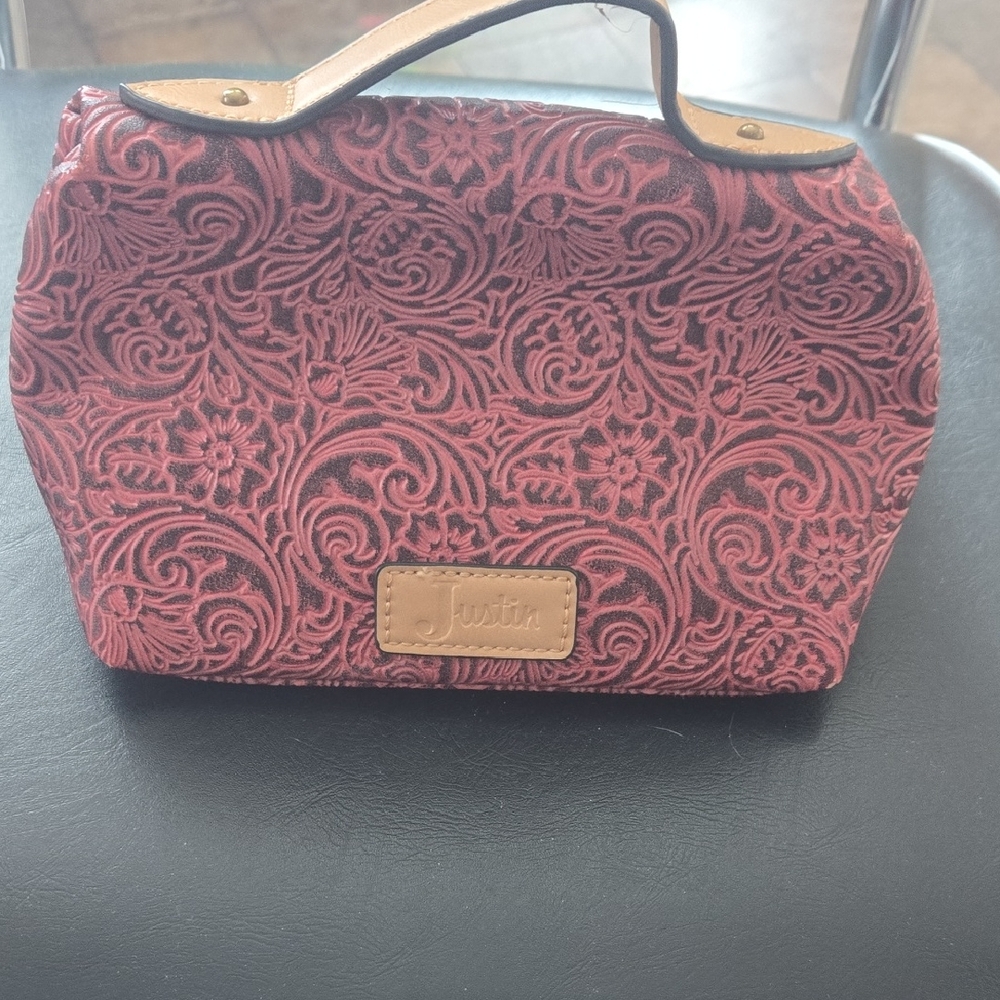 Justin Boots Women's Floral Embossed Berry Bag